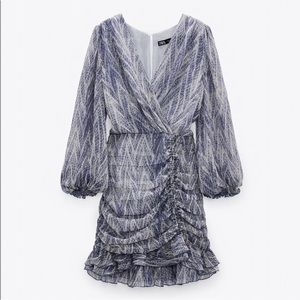 Zara Blue Animal Print Dress